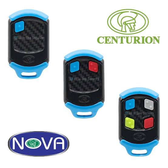 Range of Centurion Nova remote controls with one, two and four buttons